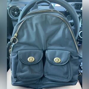 Coach C2011 Cargo Carrie Black Leather Backpack